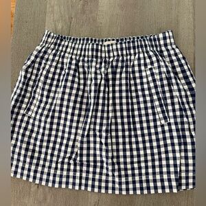 Xxs gingham elastic waist j crew skirt with pockets